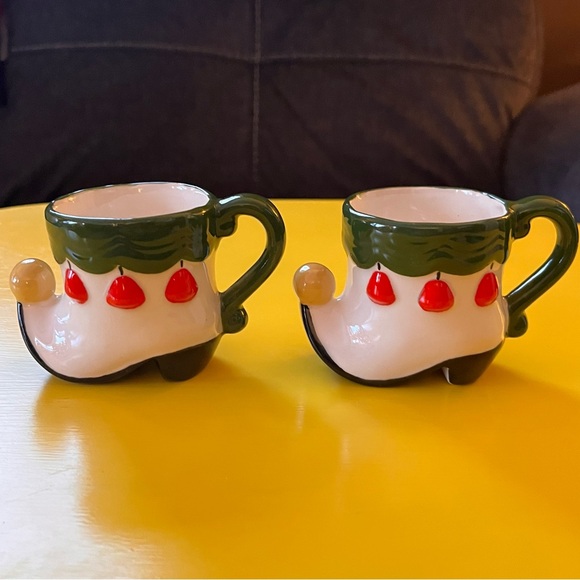 Vintage Napco Elf Shoe Eggnog Mugs Christmas Holiday Bundle of 2 RARE! - Picture 13 of 15